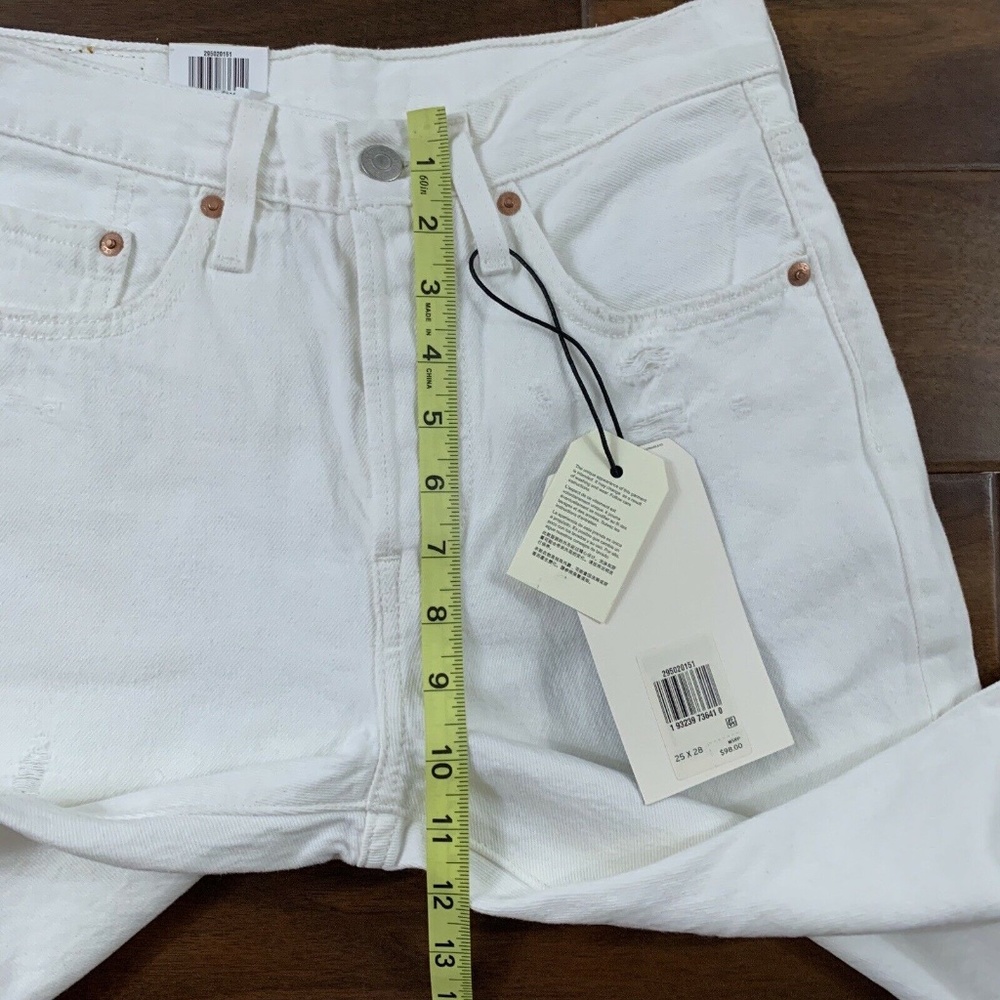 Levi's Size 25 White 501 High Rise‎ Skinny Denim Jeans - Picture 4 of 9